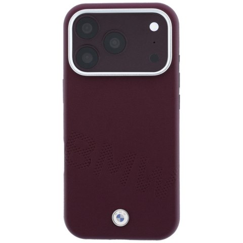 BMW futerał do IPHONE 18 Pro Max/17 Pro Max kompatybilny z MagSafe (Sign Inclined Deboss Letters) burgundowy