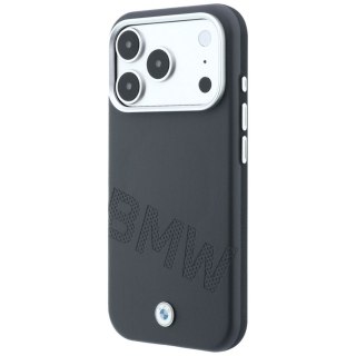 BMW futerał do IPHONE 18 Pro Max/17 Pro Max kompatybilny z MagSafe (Sign Inclined Deboss Letters) szary