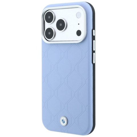 BMW futerał do IPHONE 18 Pro/17 Pro kompatybilny z MagSafe (Sign Deboss Quilted W/ Metal Logo) niebieski