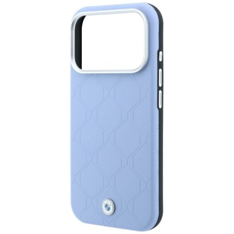 BMW futerał do IPHONE 18 Pro/17 Pro kompatybilny z MagSafe (Sign Deboss Quilted W/ Metal Logo) niebieski