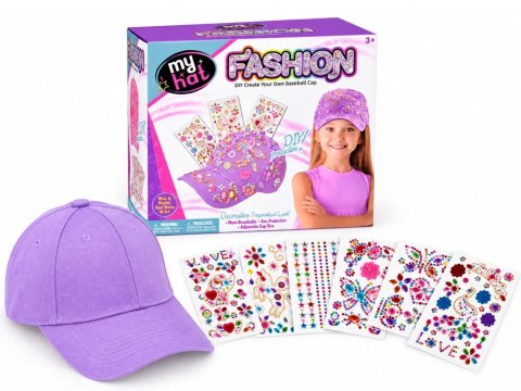 Czapka z daszkiem do ozdabiania LAWENDOWA + diamentowe naklejki DIY ZA6338