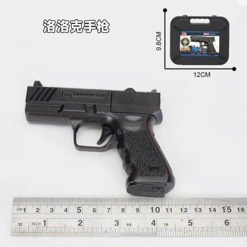 Czarny Pistolet Zabawkowy Metalowy na Kulki