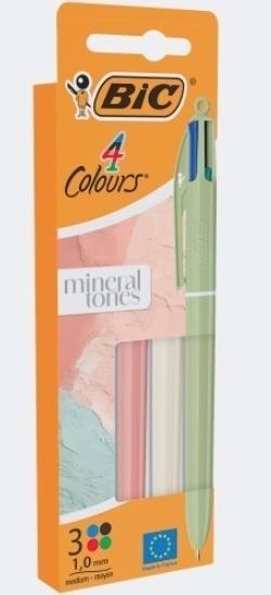 Długopis 4 Colours Mineral Tones mix 1mm 3szt BIC