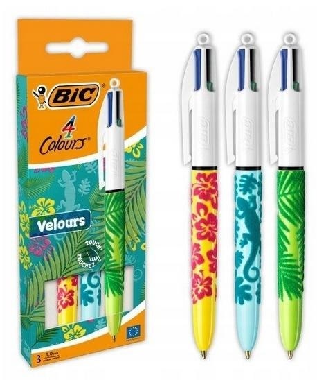 Długopis 4 Colours Velours Długopis 3szt BIC