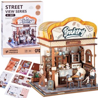 Drewniane PUZZLE 3D Seria budynek Piekarnia 179 ele oświetlenie ZA6013