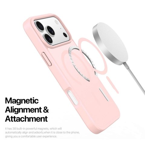 DUX DUCIS futerał YIND kompatybilny z MagSafe do iPhone 18 Pro / 17 Pro (Open Ring Version) jasno różowy
