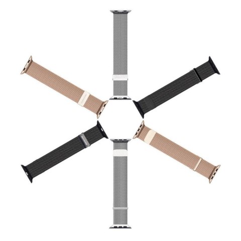 DUX DUCIS pasek MILANESE magnetyczny ze stali nierdzewnej do Apple Watch 38 / 40 / 41 mm czarny
