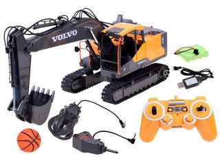 Duża koparka VOLVO 3w1 Zdalnie sterowana Pilot - 3 końcówki RC0495