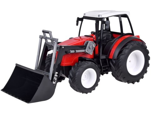 DUŻY TRAKTOR SPYCHACZ zabawka 2w1 - ruchome ramię i łyżka CZERWONY RC0666