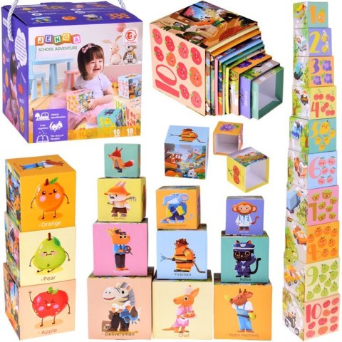 Edukacyjne puzzle sześcienne dla dzieci - kreatywna układanka 10szt. ZA5868