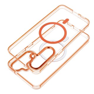 Etui na Honor 400 Frame Clear Hybrid Mag Cover zgodny z MagSafe pomarańczowe