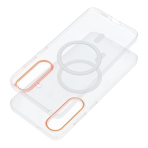Etui na Honor 600 LITE Go Orange zgodne z MagSafe transparentne