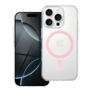 Etui na iPhone 11 Drop Glue Colorful Ring Mag Cover zgodne z MagSafe różowe