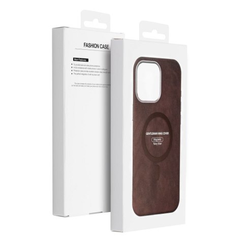 Etui na iPhone 11 Gentleman Mag Cover zgodne z MagSafe brązowe