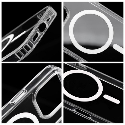 Etui na iPhone 12 / 12 PRO Drop Glue Colorful Ring Mag Cover zgodne z MagSafe białe