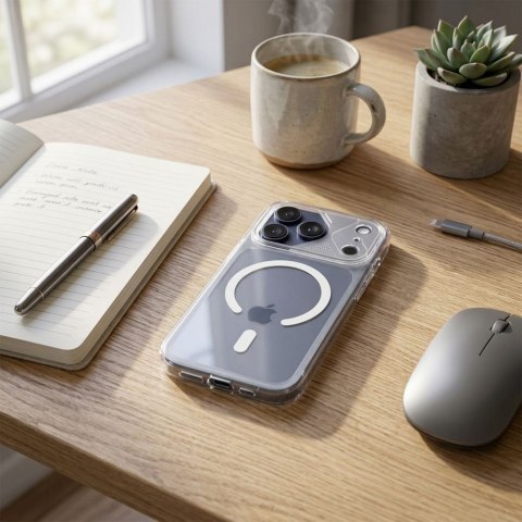 Etui na iPhone 12 / 12 Pro Aurora zgodne z MagSafe białe