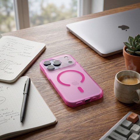 Etui na iPhone 12 / 12 Pro Aurora zgodne z MagSafe różowe