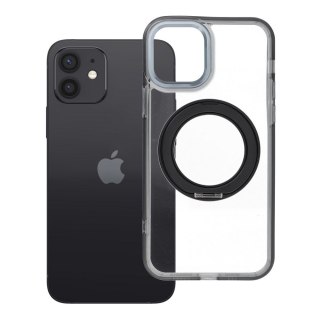 Etui na iPhone 12 Frame Circle Stand zgodne z MagSafe czarne