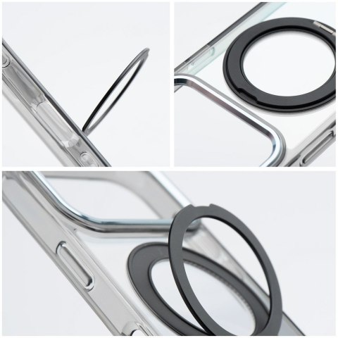 Etui na iPhone 13 Frame Circle Stand zgodne z MagSafe czarne