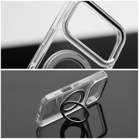 Etui na iPhone 13 Frame Circle Stand zgodne z MagSafe transparentne