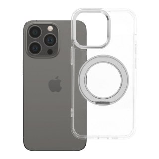 Etui na iPhone 13 PRO Frame Circle Stand zgodne z MagSafe transparentne
