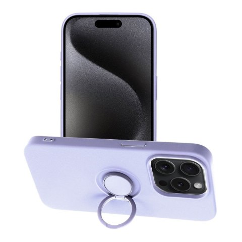 Etui na iPhone 15 PRO Silicone Ring fioletowe