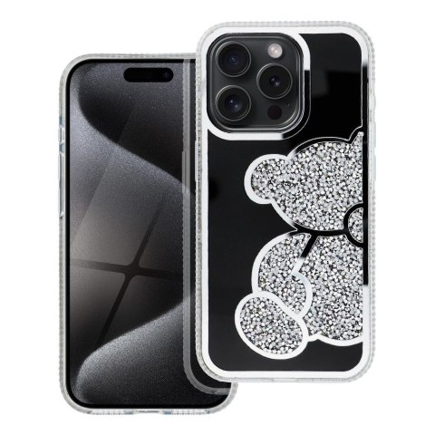 Etui na iPhone 15 PRO Teddy Bear srebrne