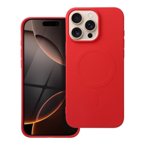 Etui na iPhone 16 PRO MAX Silicone Mag Cover zgodne z MagSafe (big hole) czerwone