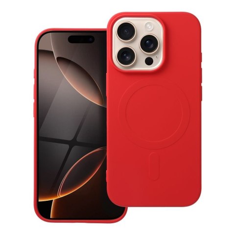 Etui na iPhone 16 PRO Silicone Mag Cover zgodne z MagSafe (big hole) czerwone