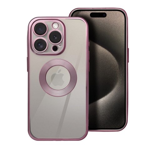 Etui na iPhone 17 Pro / 18 Pro (low camera edge) Glam pudrowy róż