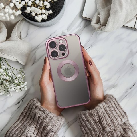 Etui na iPhone 17 Pro / 18 Pro (low camera edge) Glam pudrowy róż
