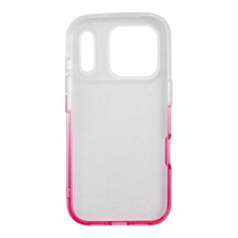 Etui na iPhone 17 Pro / 18 Pro (low camera edge) Shining transparentne różowe