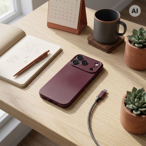 Etui na iPhone 18 Pro Max / 17 Pro Max Metallic burgundowy