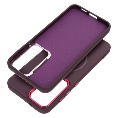 Etui na Samsung S25 FE Frame Mag Cover zgodne z MagSafe fioletowe