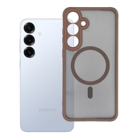 Etui na Samsung S25 PLUS Full Matte Mag Cover zgodne z MagSafe brązowy