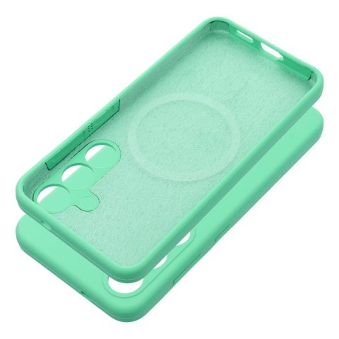 Etui na Samsung S25 PLUS Silicone 2mm (camera protection) zgodne z MagSafe miętowe