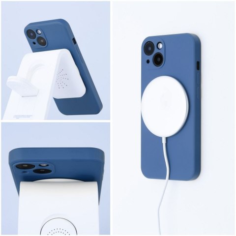 Etui na Samsung S25 PLUS Silicone Mag Cover zgodne z MagSafe (camera protection) niebieskie