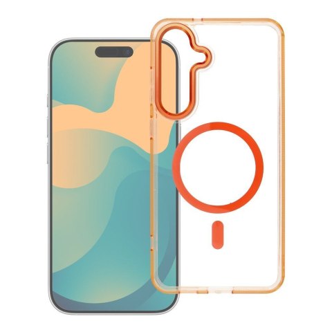 Etui na Samsung S26 Frame Clear Hybrid Mag Cover zgodny z MagSafe pomarańczowe