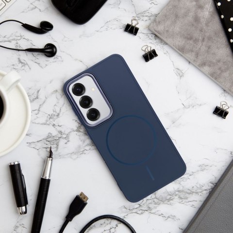 Etui na Samsung S26 ULTRA Frame Mag Cover zgodne z MagSafe granatowe