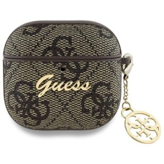 Etui na słuchawki Guess do Apple AirPods 4 (PU 4G W / Charm) brązowe