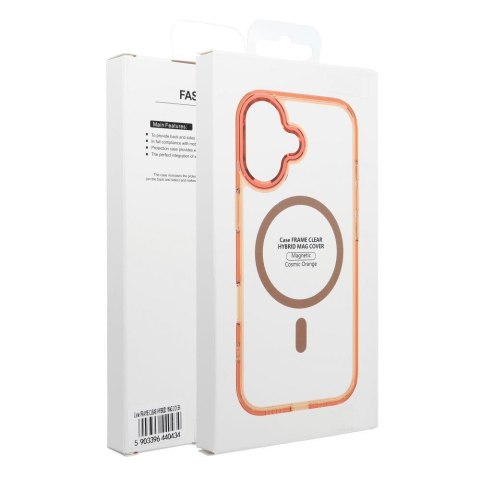 Etui na Xiaomi Redmi A5 Frame Clear Hybrid Mag Cover zgodny z MagSafe pomarańczowe
