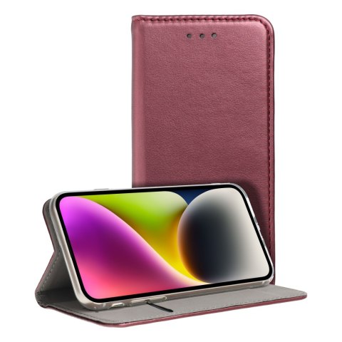 Etui z klapką na Honor Magic 7 LITE Smart Magneto burgundowe