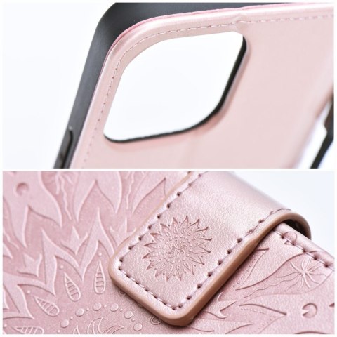 Etui z klapką na iPhone 12 MINI Mezzo Book mandala złoto-różowe