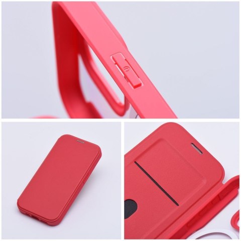 Etui z klapką na iPhone 15 PRO Smart Mag zgodne z MagSafe czerwone