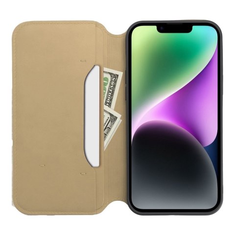 Etui z klapką na iPhone 16 PLUS Dual Pocket Book złote
