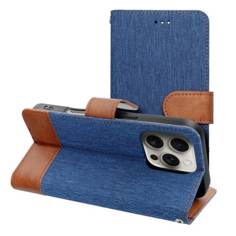 Etui z klapką na iPhone 16 PLUS Jeans Book niebieskie