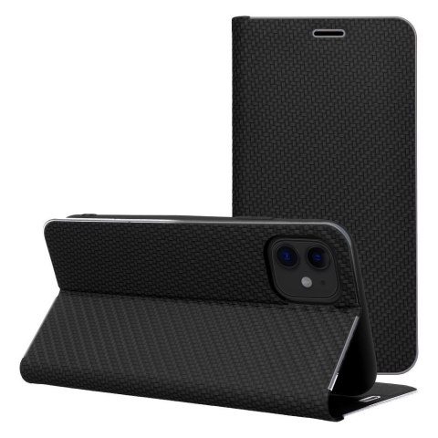 Etui z klapką na iPhone 16 PLUS Luna Book Carbon czarne