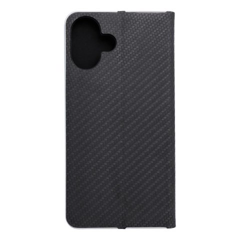 Etui z klapką na iPhone 16 PLUS Luna Book Carbon czarne