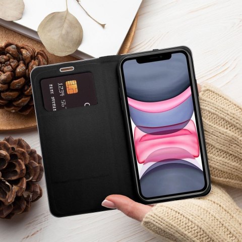 Etui z klapką na iPhone 16 PLUS Luna Book Carbon czarne