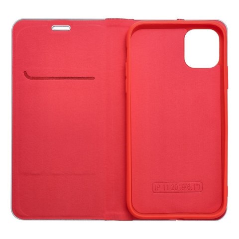 Etui z klapką na iPhone 16 PLUS Luna Book Carbon czerwone